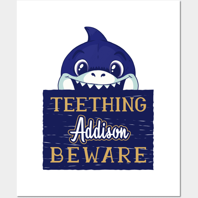 Addison - Funny Kids Shark - Personalized Gift Idea - Bambini Wall Art by Bambini